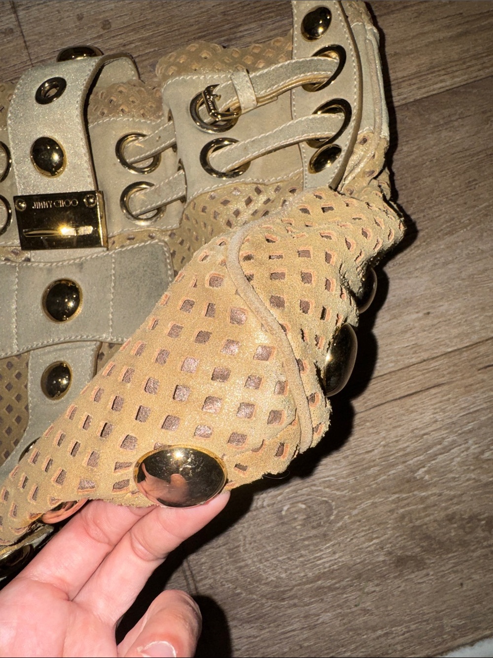 Jimmy Choo Gold Riki Shoulder Bag - Picture 3 of 6